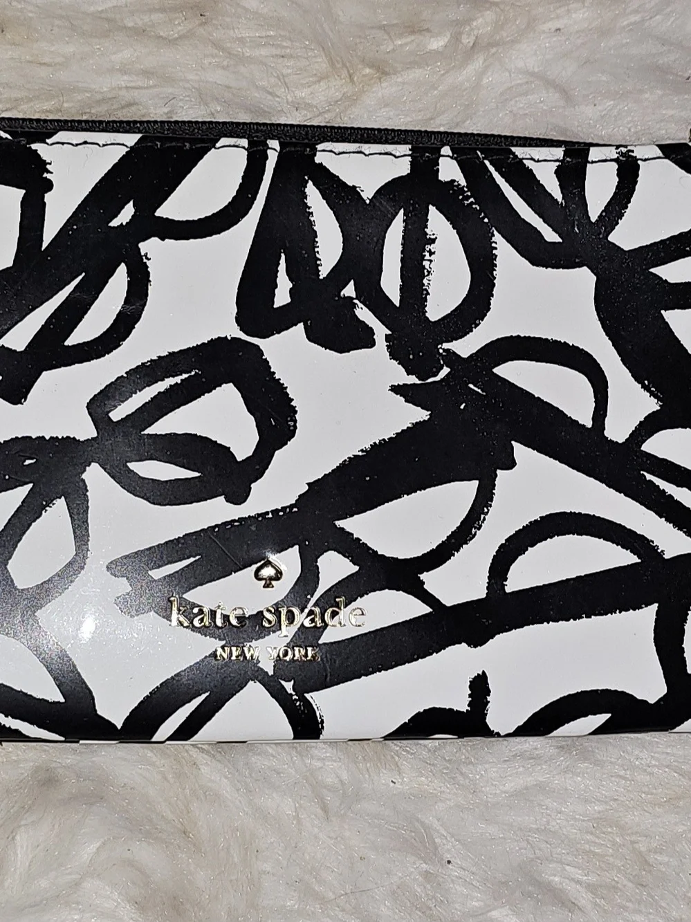kate spade Black & White Printed Cosmetic Pouch